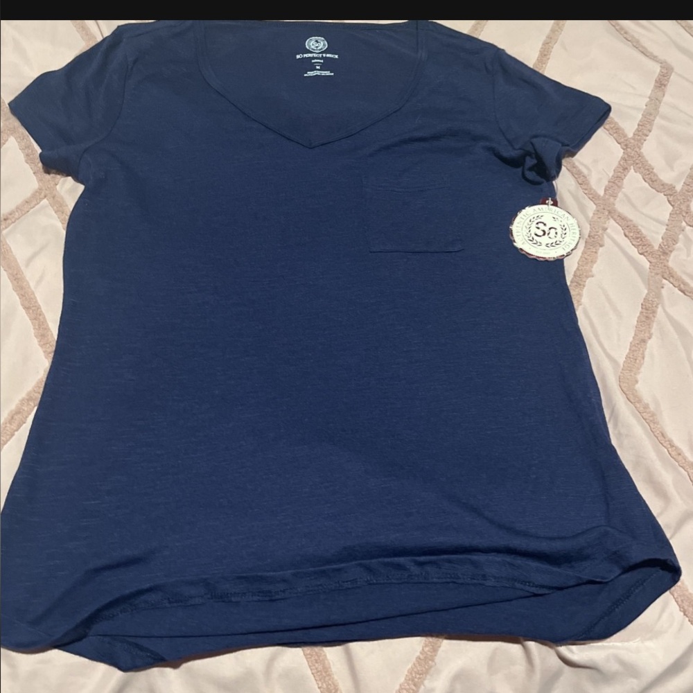 Blue Medium So perfect V neck top
